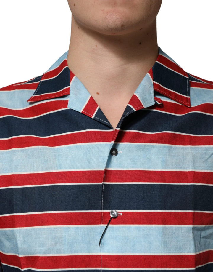 Dolce &amp; Gabbana Sample Sale Dolce &amp; Gabbana Multicolor Stripes Cotton Men Button Down Shirt - | Designer outlet