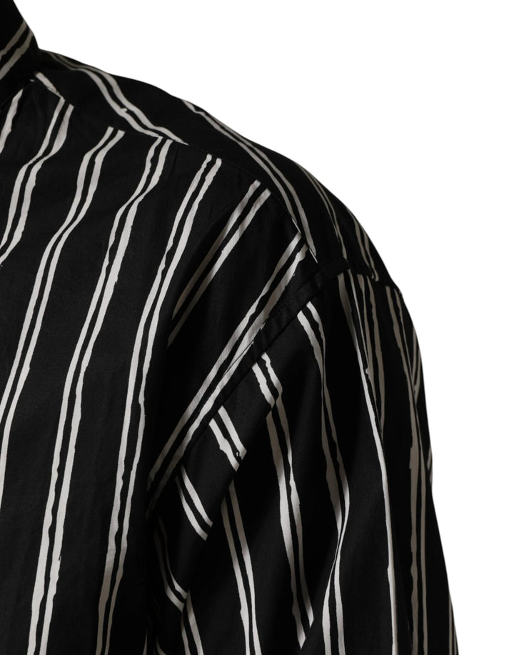 Dolce &amp; Gabbana Sample Sale Dolce &amp; Gabbana Black Stripes Cotton Men Formal Dress Shirt - | Designer outlet