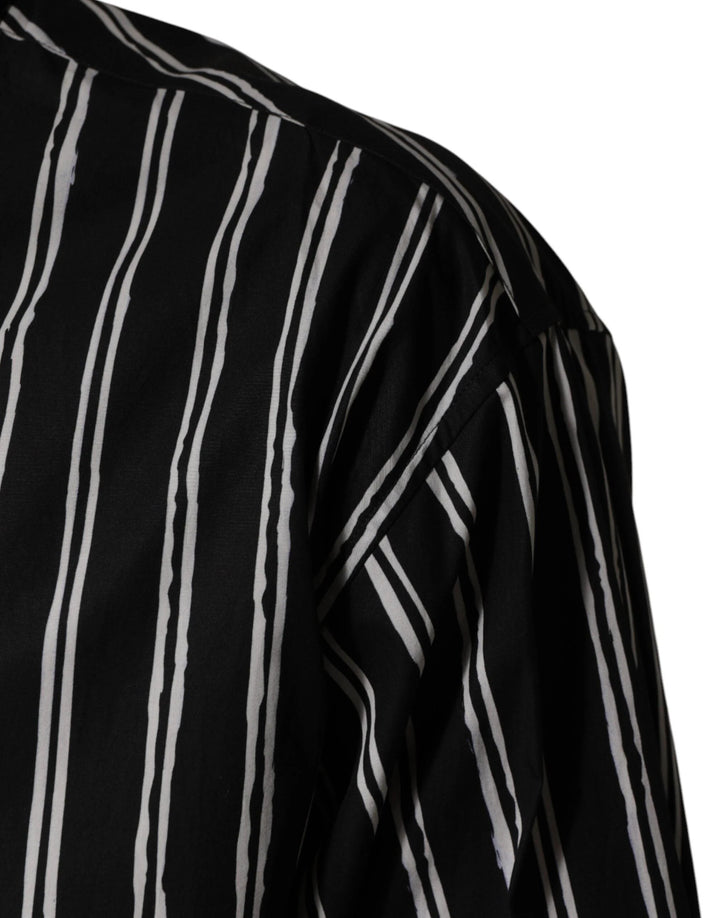 Dolce &amp; Gabbana Sample Sale Dolce &amp; Gabbana Black Stripes Cotton Men Formal Dress Shirt - | Designer outlet