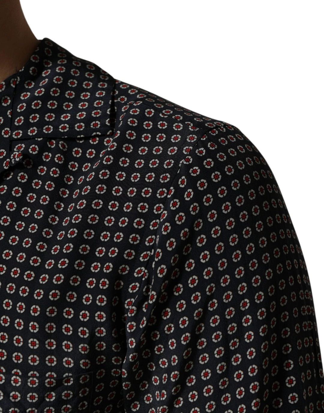 Dolce &amp; Gabbana Sample Sale Dolce &amp; Gabbana Black Patterned Silk Men Button Down Shirt - | Designer outlet