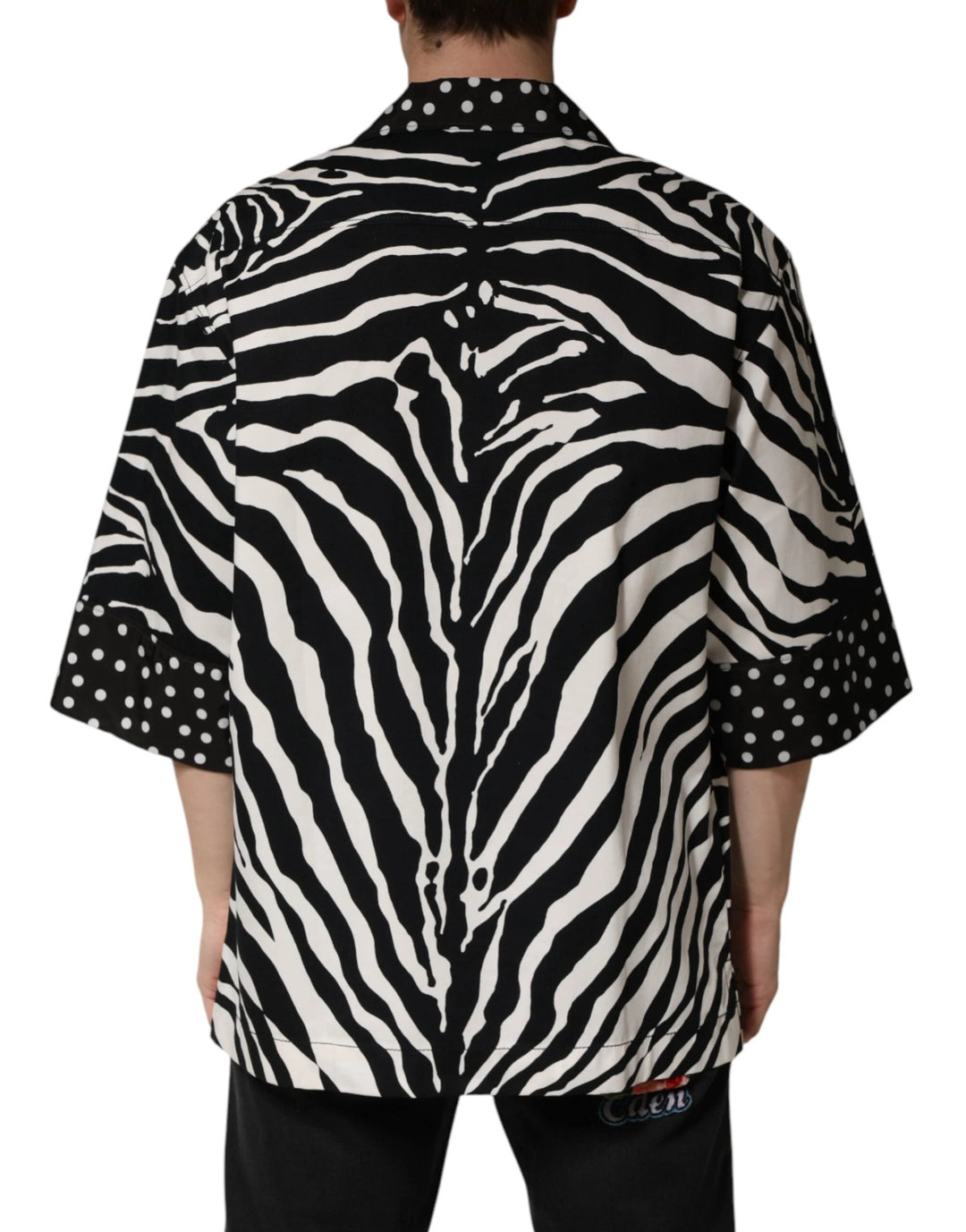 Dolce &amp; Gabbana Sample Sale Dolce &amp; Gabbana Black White Zebra ButtonDown Oversize Shirt - | Designer outlet