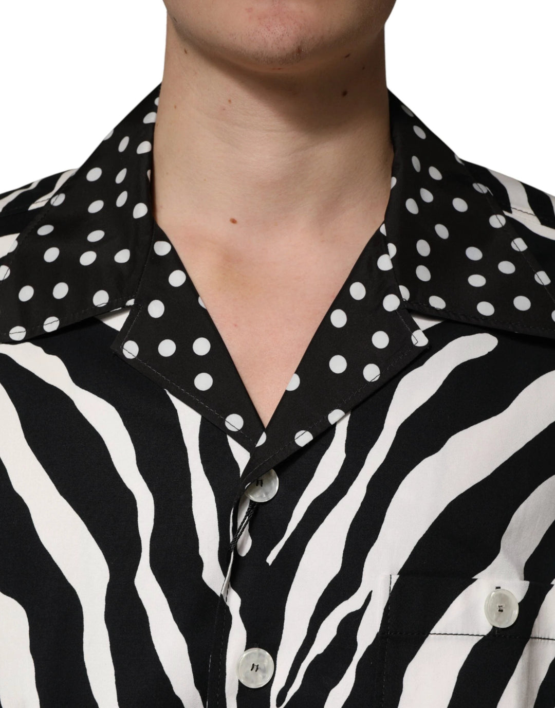 Dolce &amp; Gabbana Sample Sale Dolce &amp; Gabbana Black White Zebra ButtonDown Oversize Shirt - | Designer outlet