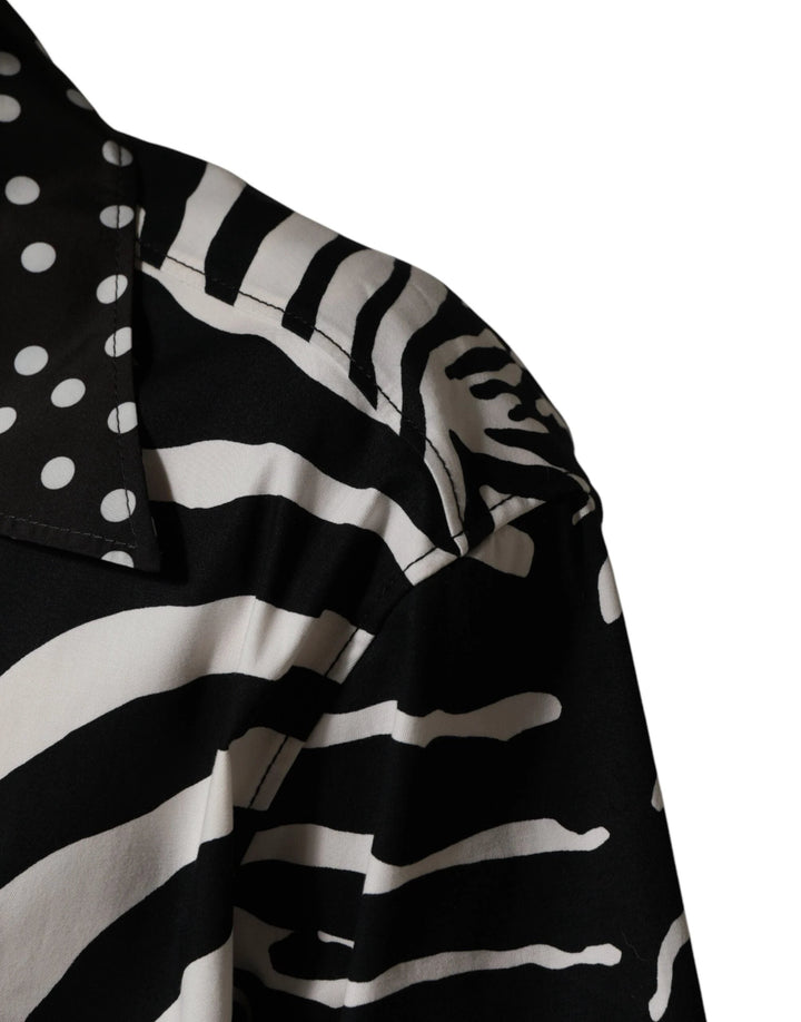 Dolce &amp; Gabbana Sample Sale Dolce &amp; Gabbana Black White Zebra ButtonDown Oversize Shirt - | Designer outlet