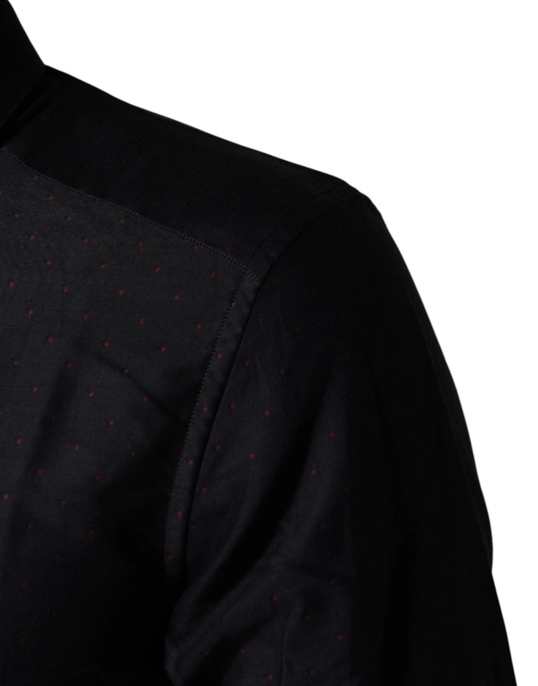 Dolce &amp; Gabbana Sample Sale Dolce &amp; Gabbana Black Dotted Cotton Collared GOLD Dress Shirt - | Designer outlet