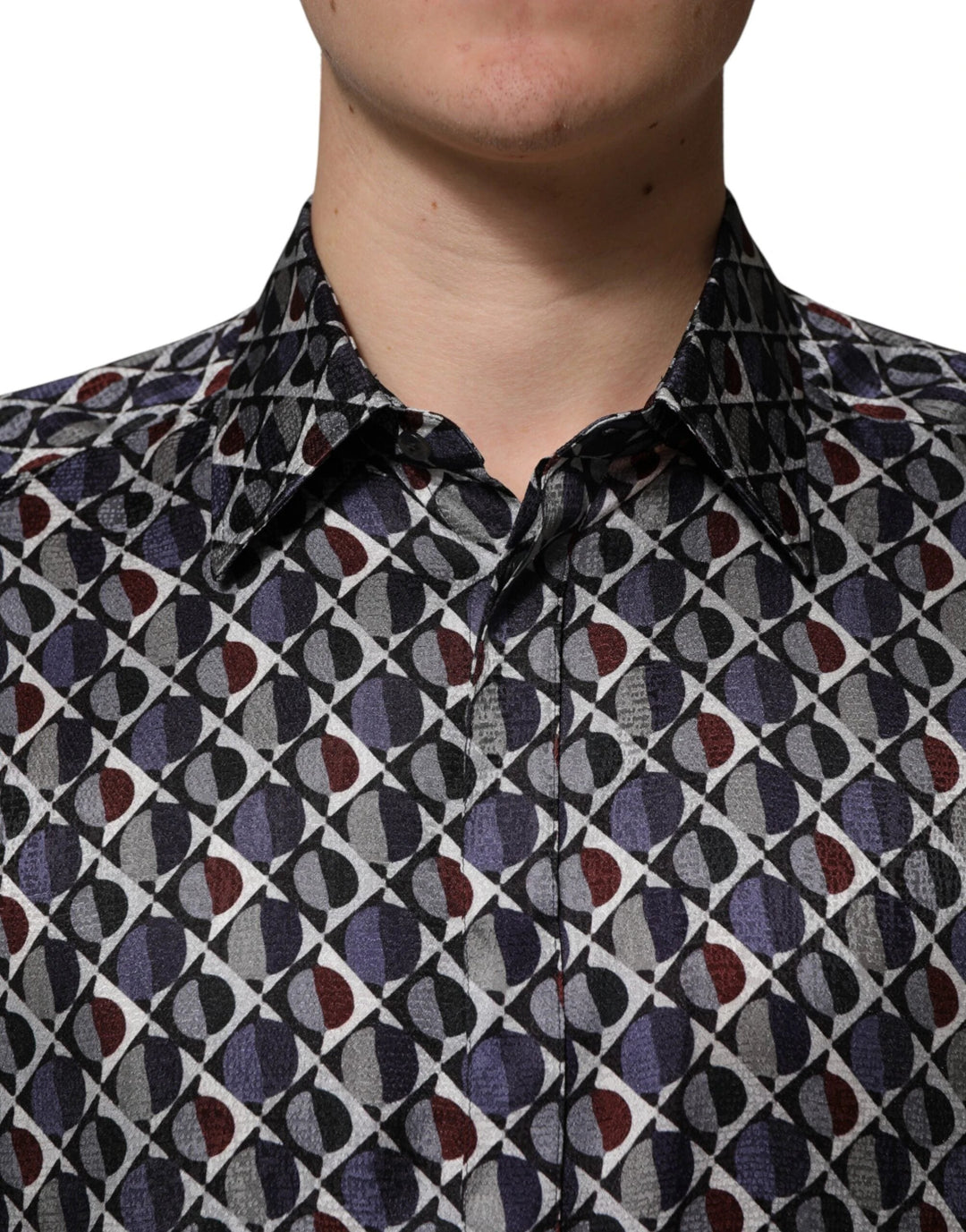 Dolce &amp; Gabbana Sample Sale Dolce &amp; Gabbana Multicolor Patterned Collared GOLD Men Dress Shirt - | Designer outlet