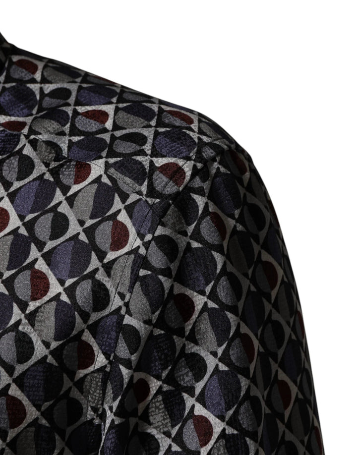 Dolce &amp; Gabbana Sample Sale Dolce &amp; Gabbana Multicolor Patterned Collared GOLD Men Dress Shirt - | Designer outlet