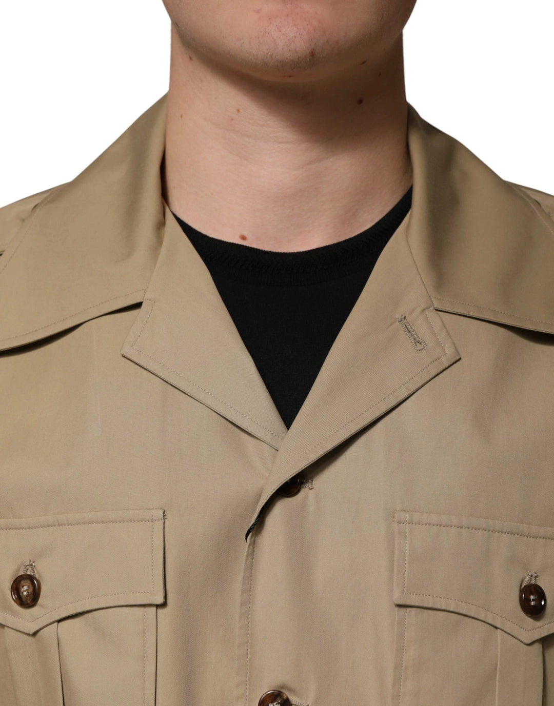 Dolce &amp; Gabbana Sample Sale Dolce &amp; Gabbana Brown Pin Up Short Sleeves Men Casual Shirt - | Designer outlet