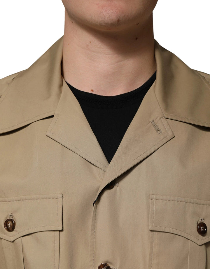 Dolce &amp; Gabbana Sample Sale Dolce &amp; Gabbana Brown Pin Up Short Sleeves Men Casual Shirt - | Designer outlet