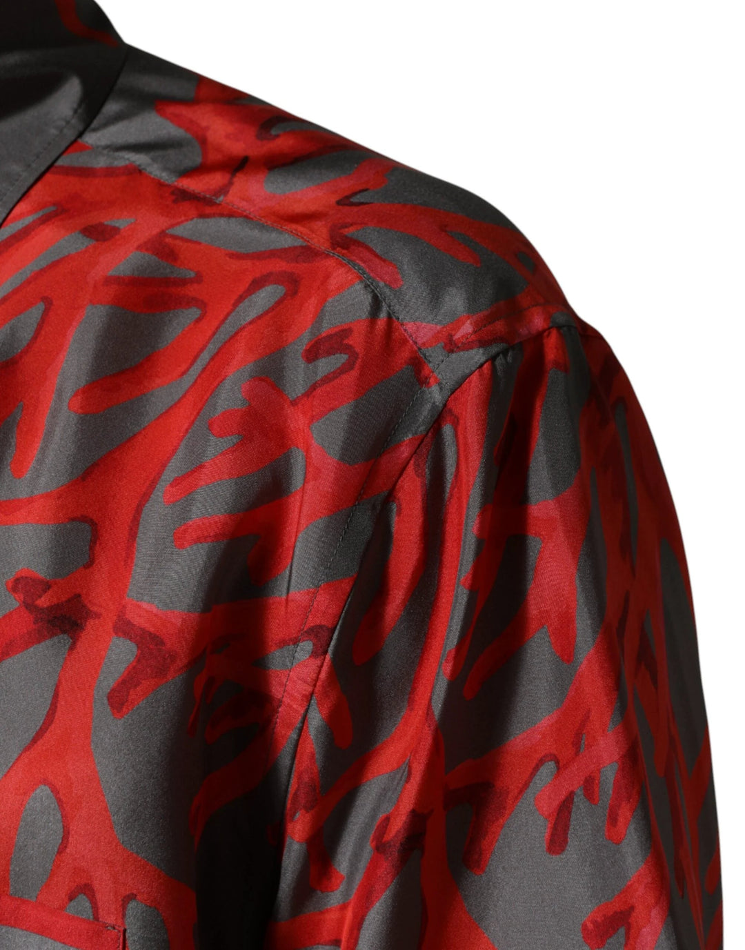 Dolce &amp; Gabbana Sample Sale Dolce &amp; Gabbana Gray Red Corals Short Sleeves Casual Shirt - | Designer outlet