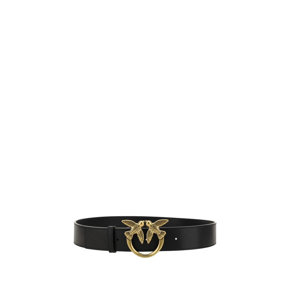 PINKO Black Calf Leather Bos Taurus Belt by PINKO outlet now on sale