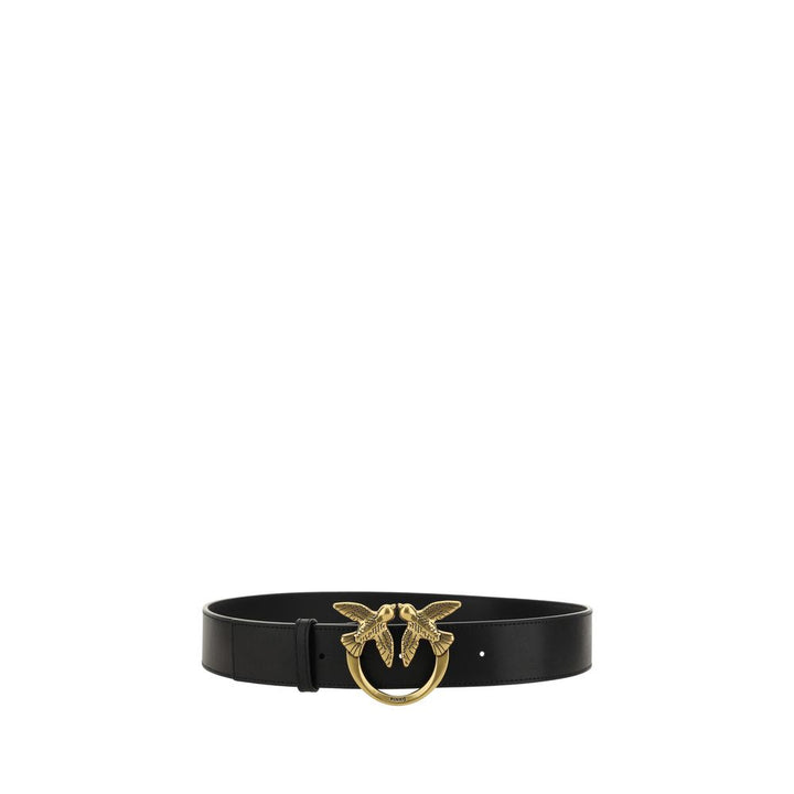 PINKO Black Calf Leather Bos Taurus Belt by PINKO outlet now on sale