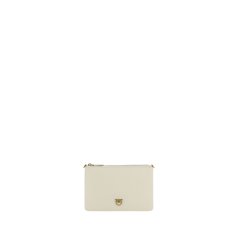 PINKO Cream Calf Leather Bos Taurus Shoulder Bag by PINKO outlet now on sale