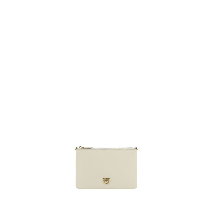 PINKO Cream Calf Leather Bos Taurus Shoulder Bag by PINKO outlet now on sale