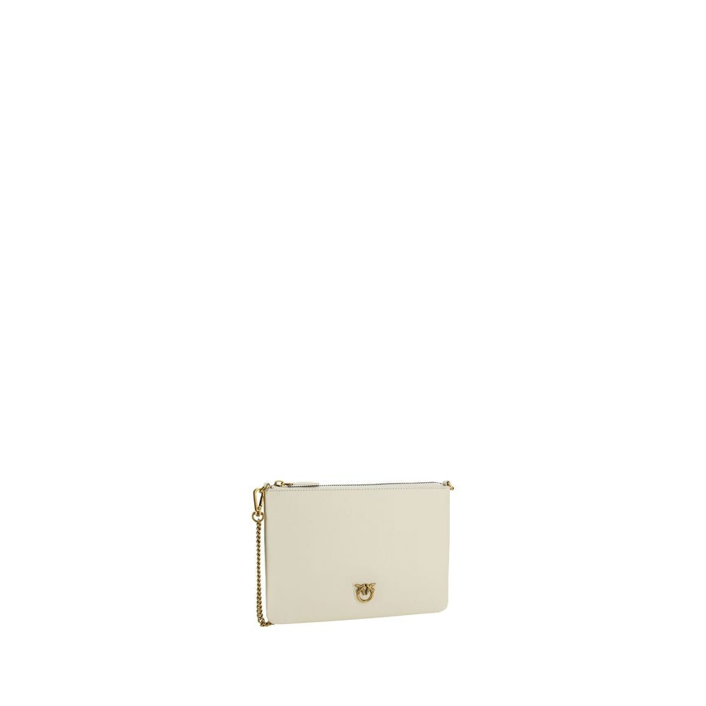PINKO Cream Calf Leather Bos Taurus Shoulder Bag by PINKO outlet now on sale