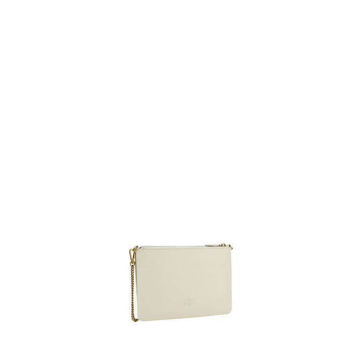 PINKO Cream Calf Leather Bos Taurus Shoulder Bag by PINKO outlet now on sale
