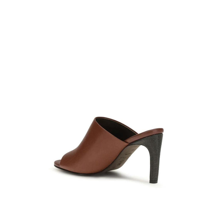 Brunello Cucinelli Sample Sale Brunello Cucinelli Brown Calf Leather Bos Taurus Sandals - | Designer outlet