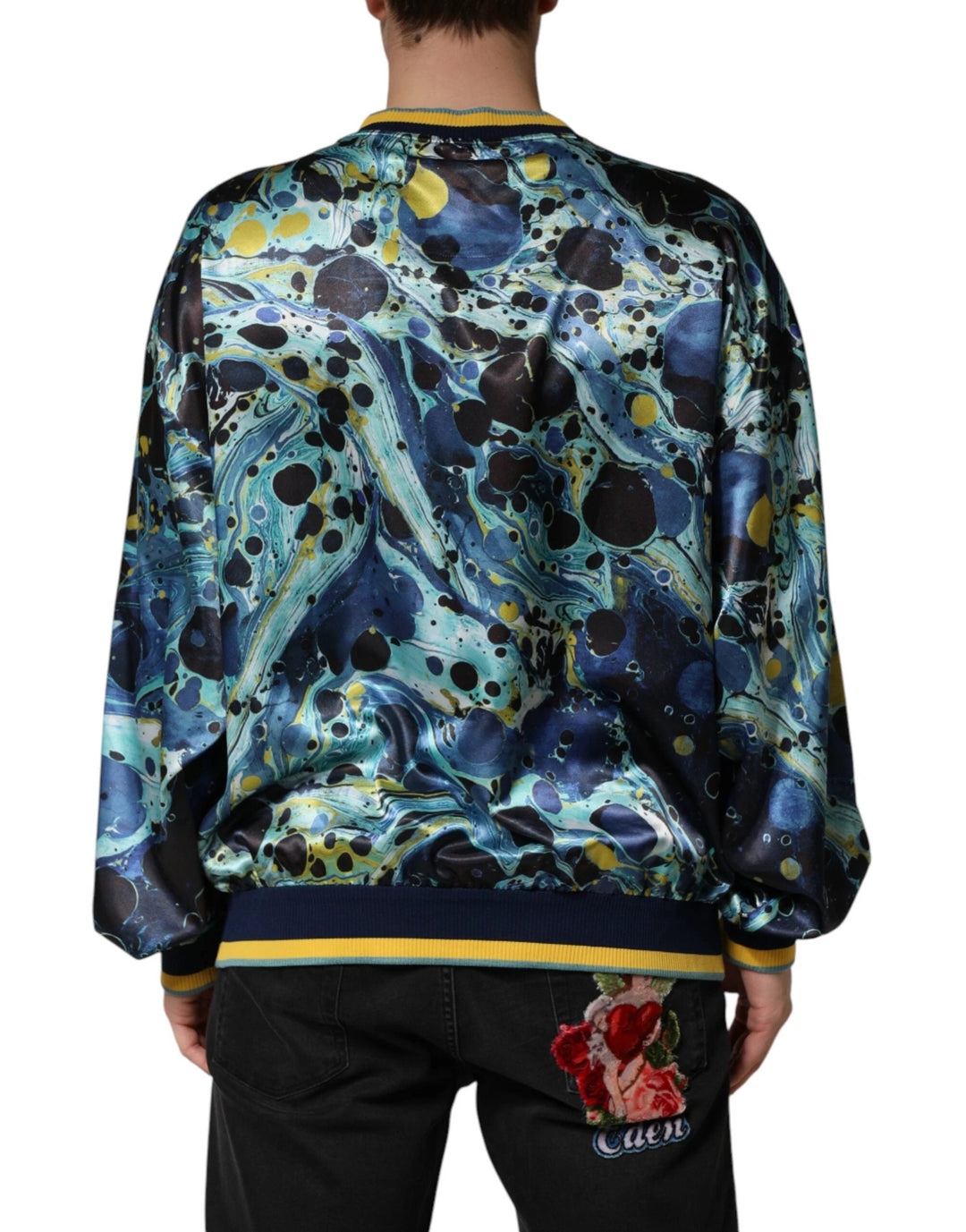 Dolce &amp; Gabbana Sample Sale Dolce &amp; Gabbana Multicolor Marble Print Pullover Sweater - | Designer outlet