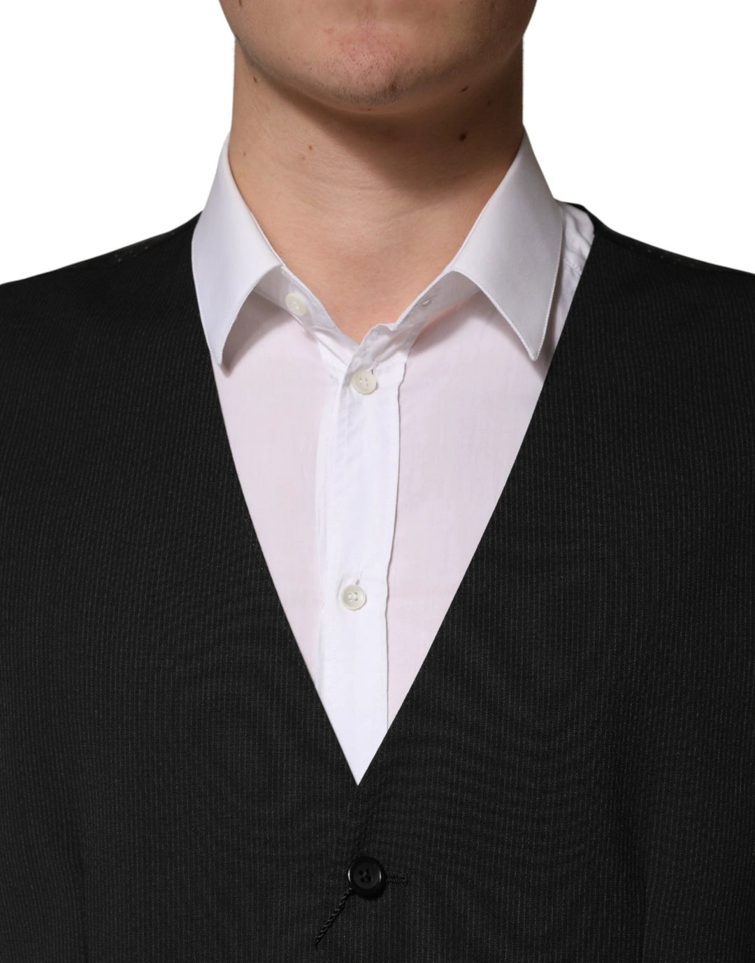 Dolce &amp; Gabbana Sample Sale Dolce &amp; Gabbana Black Wool Dress Men Formal Waistcoat Vest - | Designer outlet