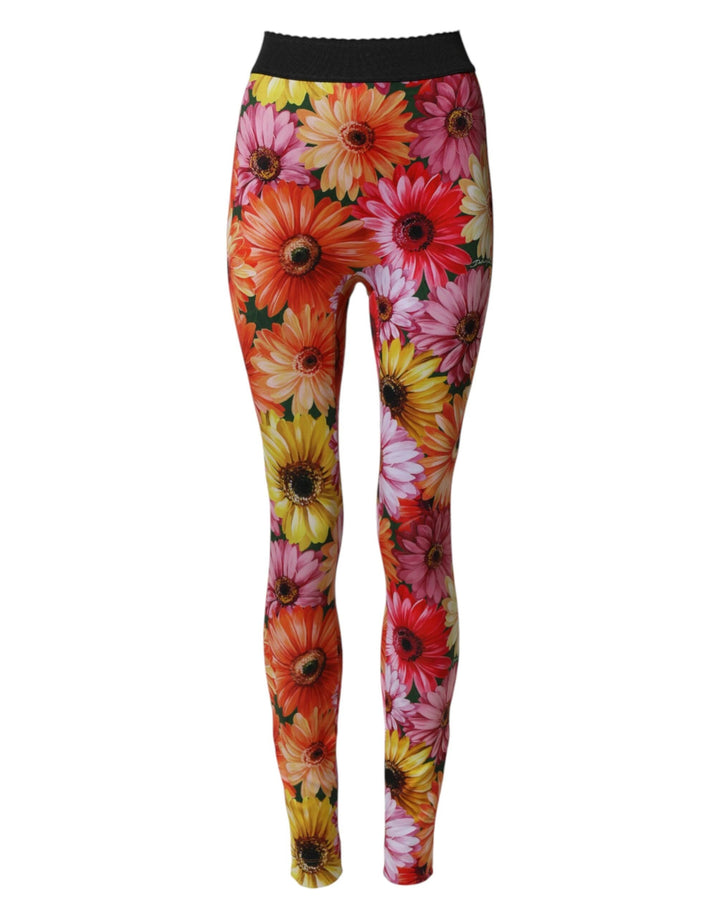 Dolce &amp; Gabbana Sample Sale Dolce &amp; Gabbana Multicolor Floral Leggings StretchWaist Pants - | Designer outlet