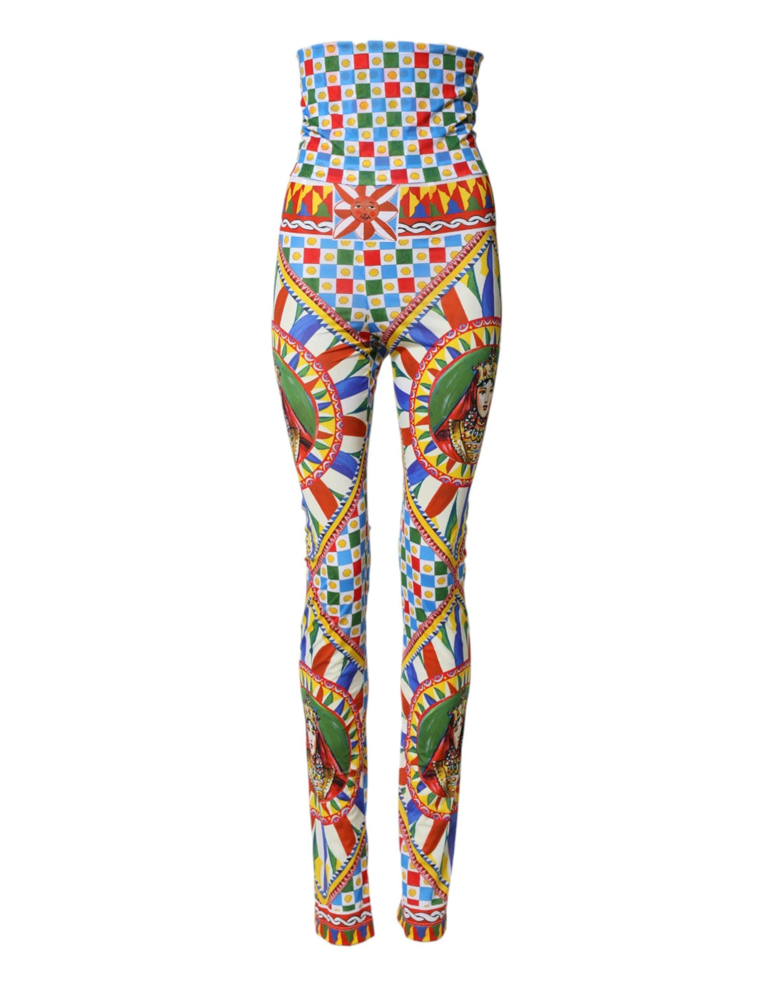 Dolce &amp; Gabbana Sample Sale Dolce &amp; Gabbana Multicolor Carretto Leggings High Waist Pants - | Designer outlet
