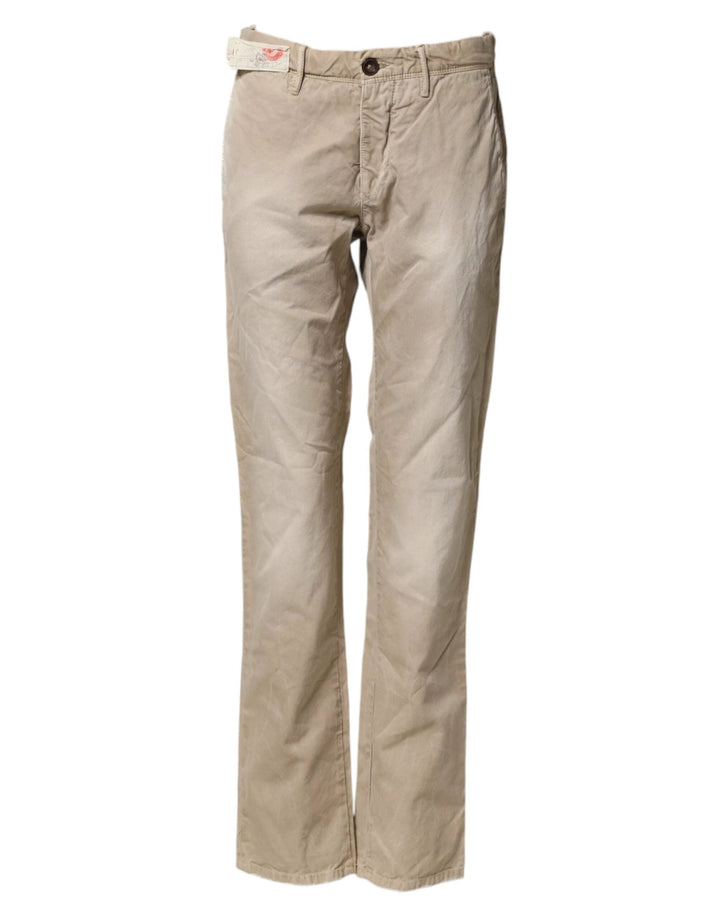 Incotex Sample Sale Incotex Beige Mid Waist Straight Women Casual Chino Trouser Pants - | Designer outlet