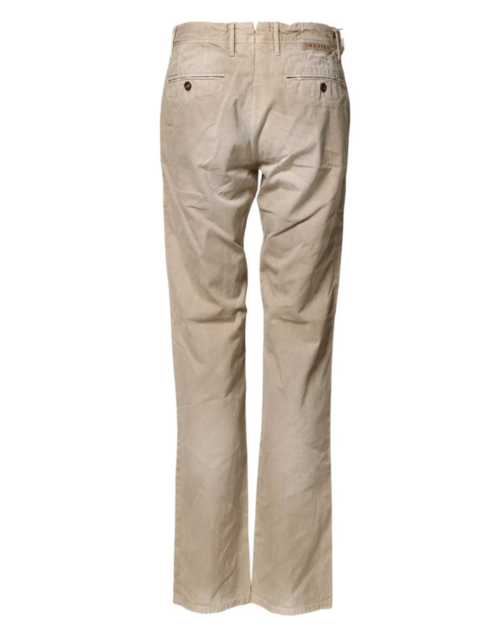 Incotex Sample Sale Incotex Beige Mid Waist Straight Women Casual Chino Trouser Pants - | Designer outlet