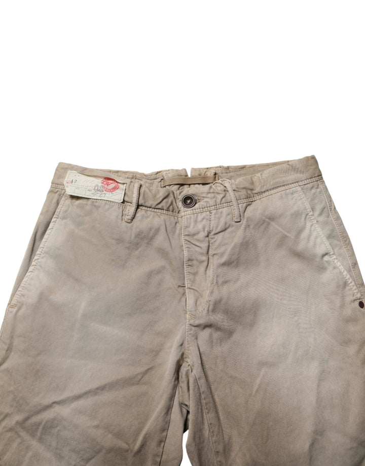 Incotex Sample Sale Incotex Beige Mid Waist Straight Women Casual Chino Trouser Pants - | Designer outlet