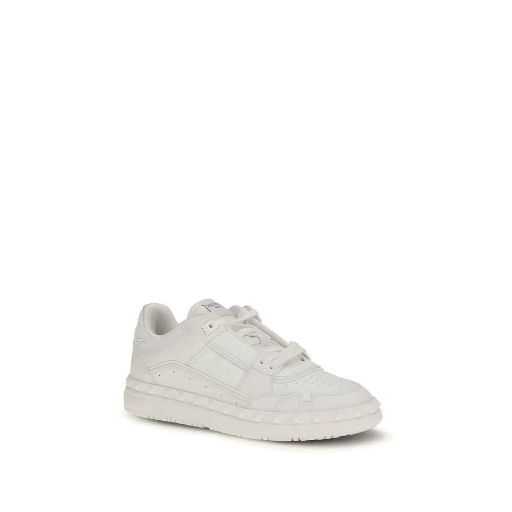Valentino Garavani White Calf Leather Bos Taurus Low Top Sneakers by Valentino Garavani outlet now on sale