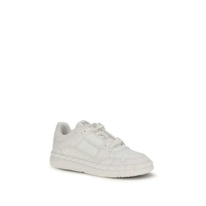Valentino Garavani White Calf Leather Bos Taurus Low Top Sneakers by Valentino Garavani outlet now on sale