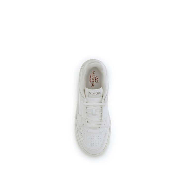 Valentino Garavani White Calf Leather Bos Taurus Low Top Sneakers by Valentino Garavani outlet now on sale