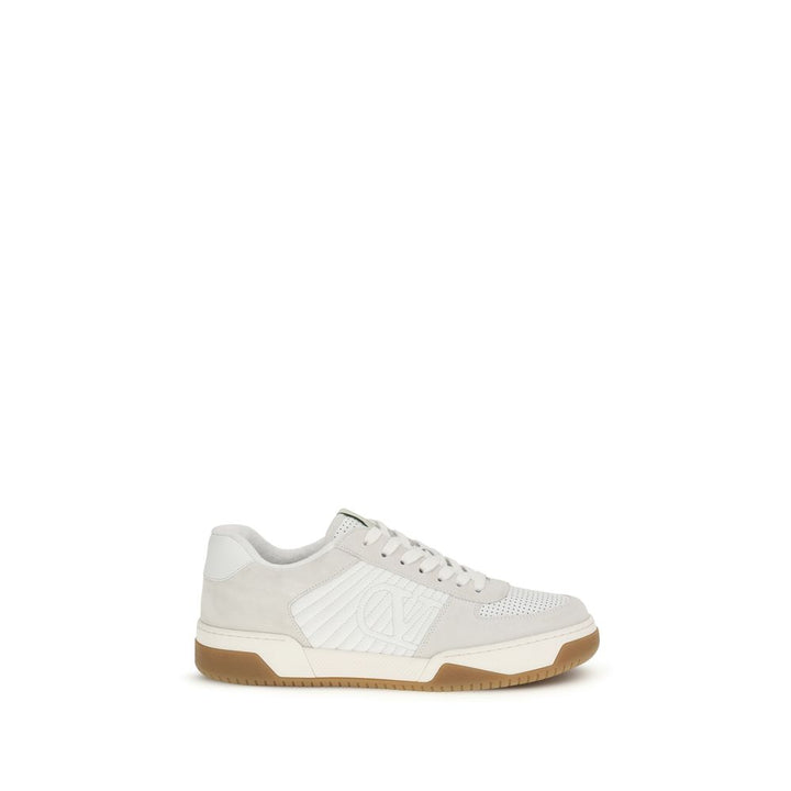 Valentino Garavani White Calf Leather Bos Taurus Athletic Sneakers by Valentino Garavani outlet now on sale