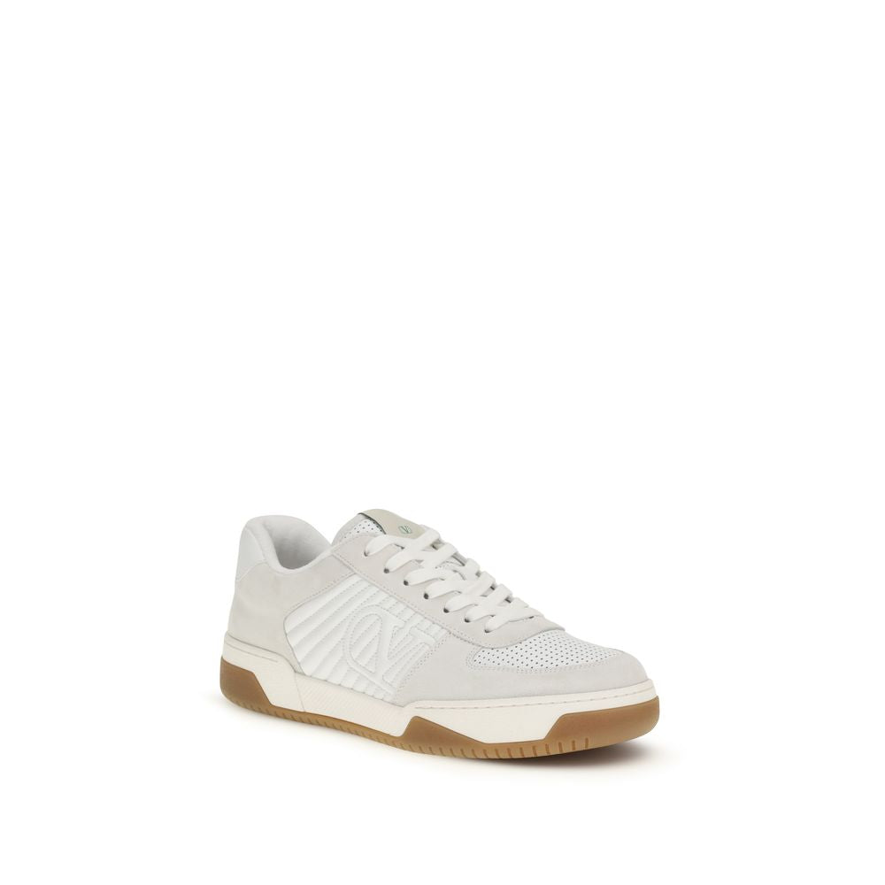 Valentino Garavani White Calf Leather Bos Taurus Athletic Sneakers by Valentino Garavani outlet now on sale