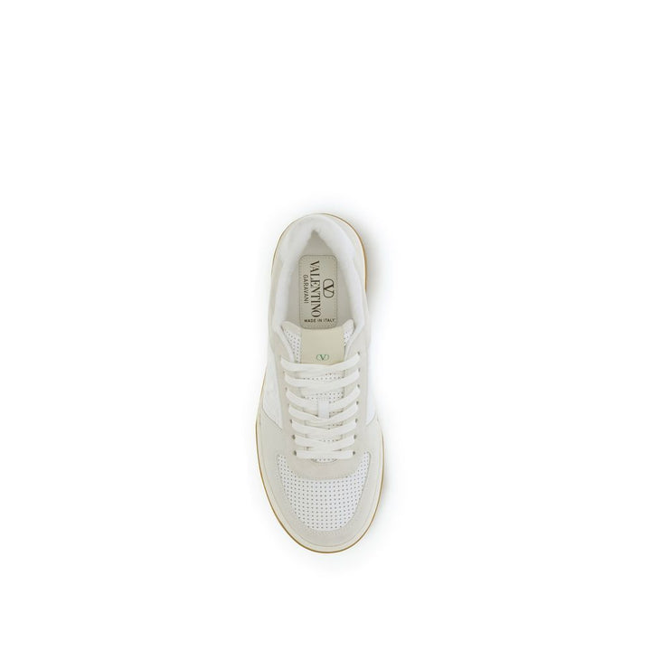 Valentino Garavani White Calf Leather Bos Taurus Athletic Sneakers by Valentino Garavani outlet now on sale