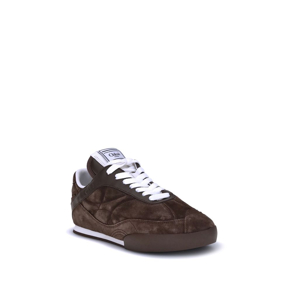 Chloé Brown Calf Leather Bos Taurus Low Top Sneakers by Chloé outlet now on sale