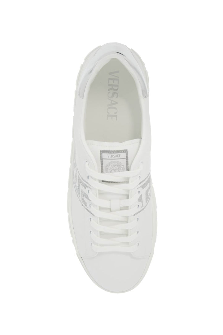 Versace Embroidered Greek Pattern Sneakers In