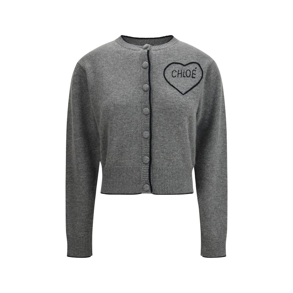 Chloé Gray Wool Cardigan by Chloé outlet now on sale