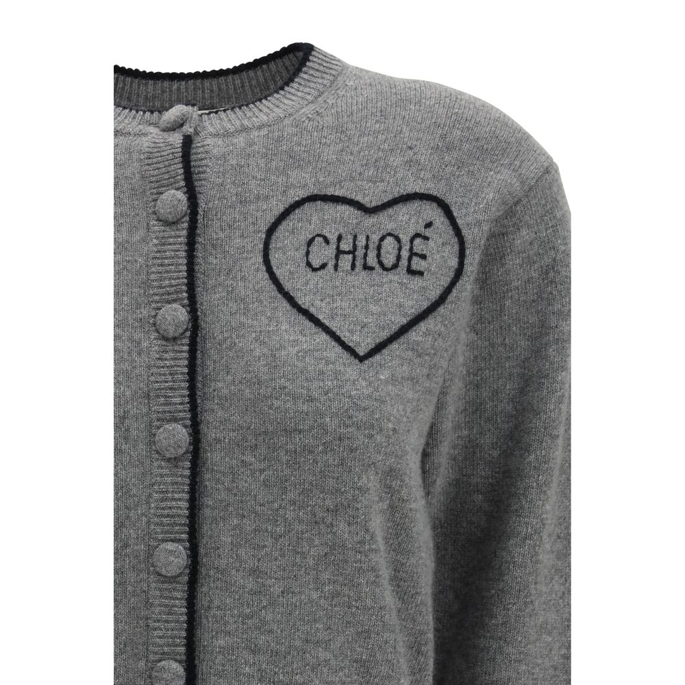 Chloé Gray Wool Cardigan by Chloé outlet now on sale