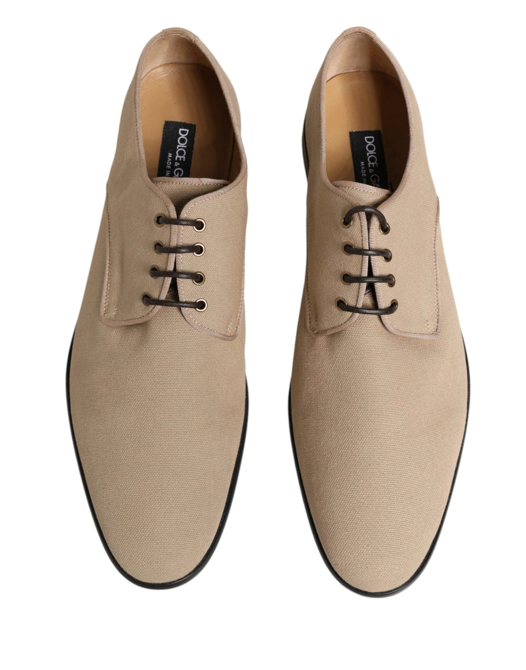 Dolce & Gabbana Beige Canvas Derby Lace Up Dress Men Shoes  Ask Me Wear