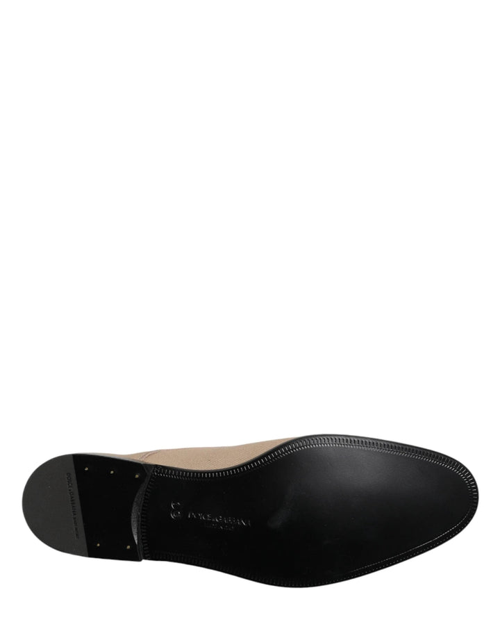 Dolce &amp; Gabbana Sample Sale Dolce &amp; Gabbana Beige Canvas Derby Lace Up Dress Men Shoes - | Designer outlet