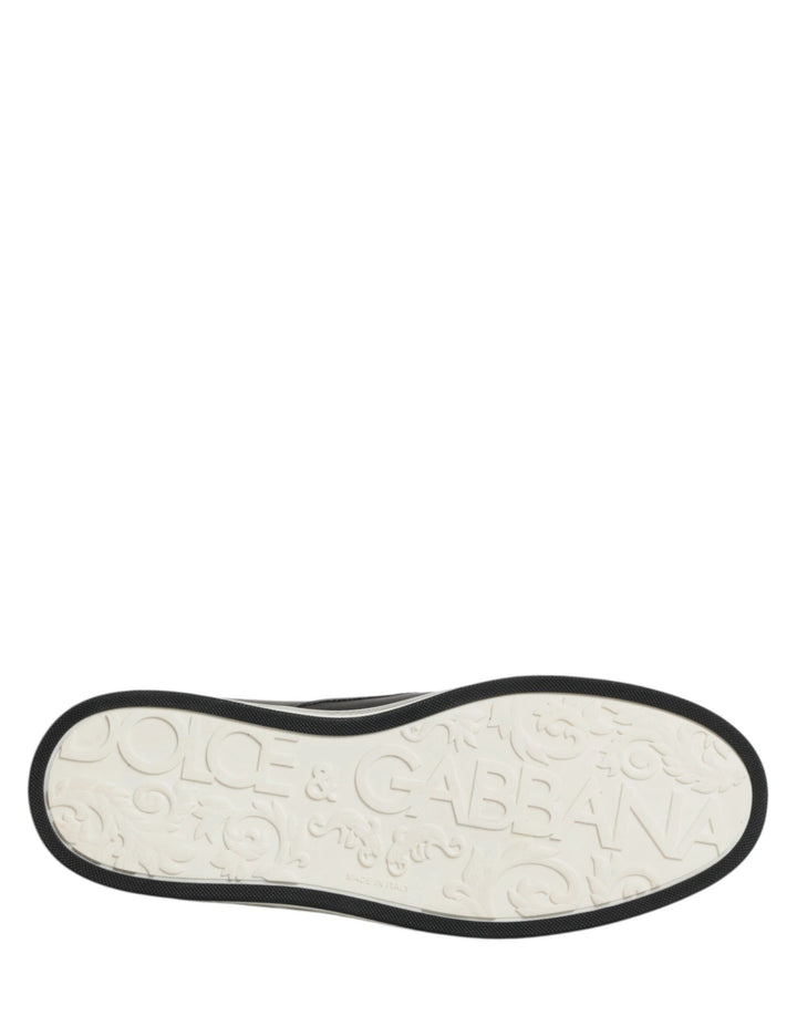 Dolce &amp; Gabbana Sample Sale Dolce &amp; Gabbana Black Leather Signature Figures Sneakers Shoes - | Designer outlet