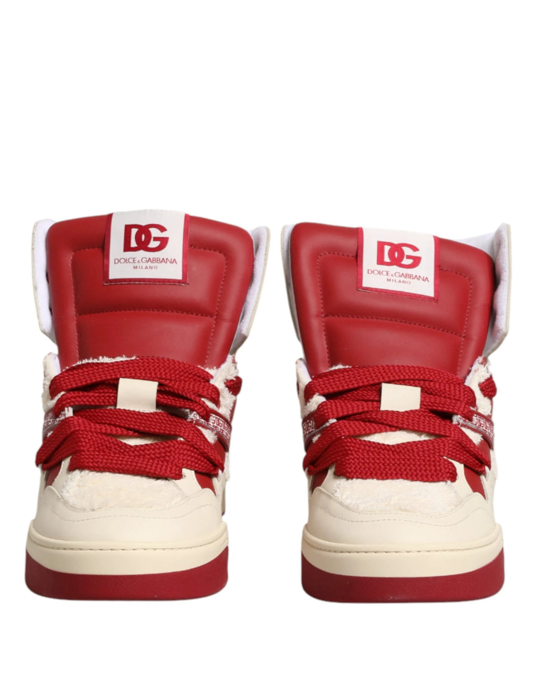 Dolce &amp; Gabbana Sample Sale Dolce &amp; Gabbana White Red Custom 2.Zero High Top Men Sneakers Shoes - | Designer outlet