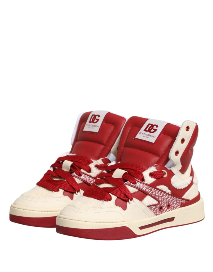 Dolce &amp; Gabbana Sample Sale Dolce &amp; Gabbana White Red Custom 2.Zero High Top Men Sneakers Shoes - | Designer outlet