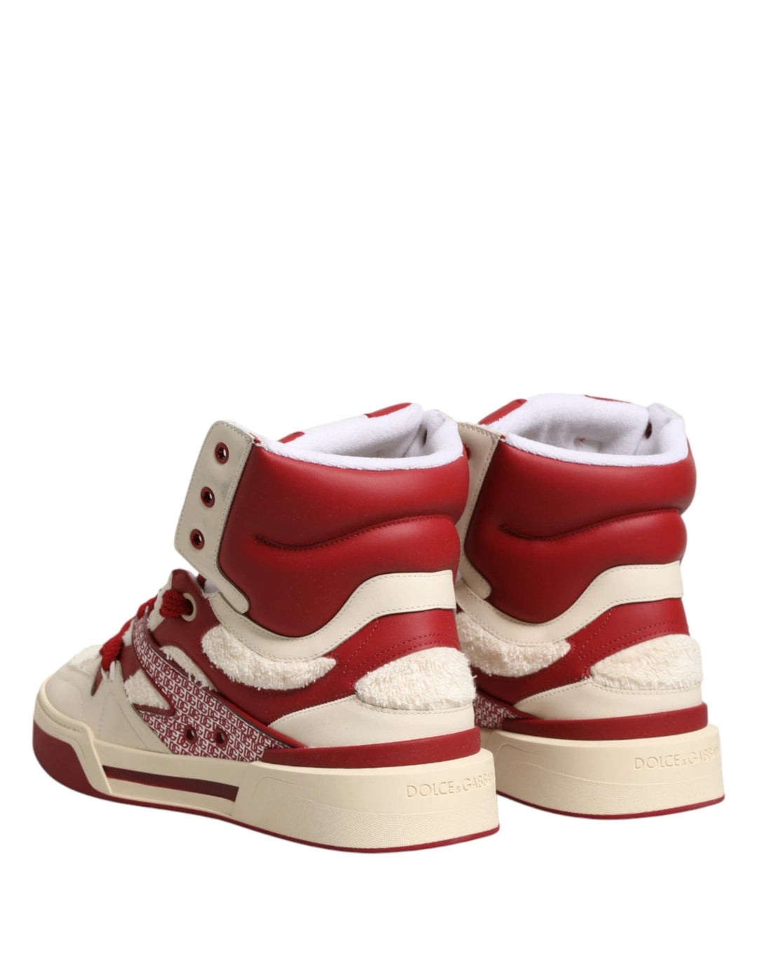 Dolce &amp; Gabbana Sample Sale Dolce &amp; Gabbana White Red Custom 2.Zero High Top Men Sneakers Shoes - | Designer outlet