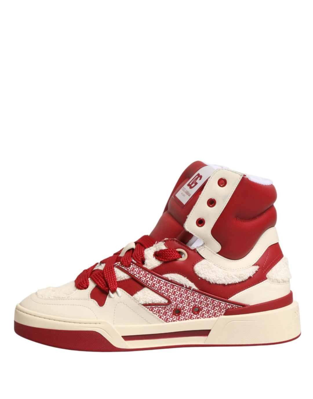 Dolce &amp; Gabbana Sample Sale Dolce &amp; Gabbana White Red Custom 2.Zero High Top Men Sneakers Shoes - | Designer outlet