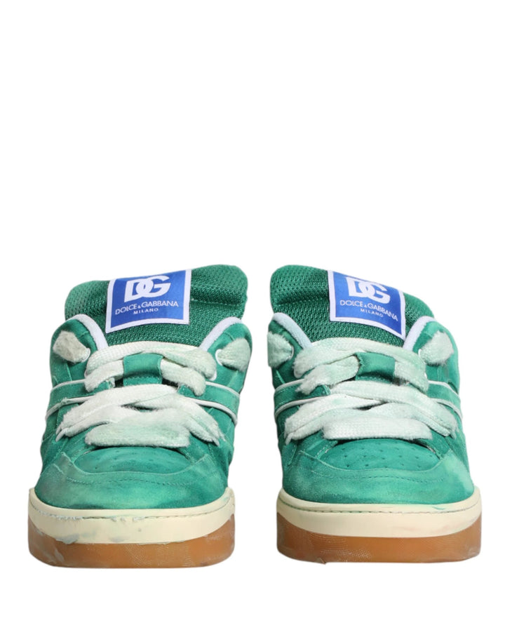 Dolce &amp; Gabbana Sample Sale Dolce &amp; Gabbana Green Suede New Roma Low Top Sneakers Shoes - | Designer outlet