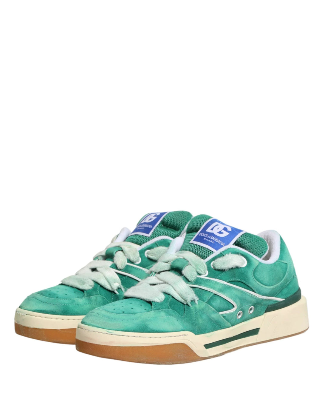 Dolce &amp; Gabbana Sample Sale Dolce &amp; Gabbana Green Suede New Roma Low Top Sneakers Shoes - | Designer outlet