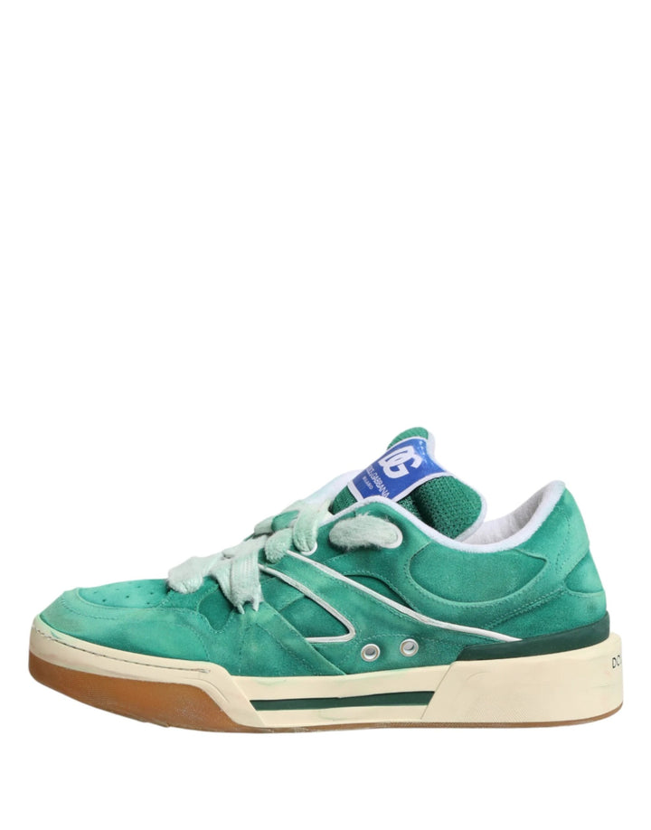 Dolce &amp; Gabbana Sample Sale Dolce &amp; Gabbana Green Suede New Roma Low Top Sneakers Shoes - | Designer outlet