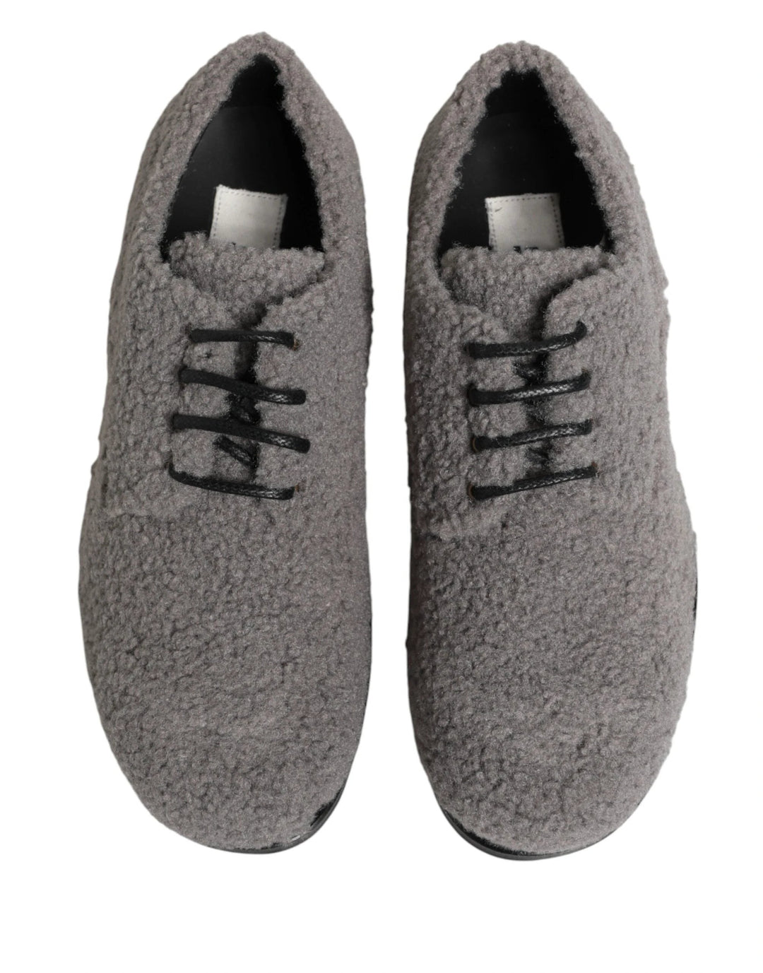 Dolce &amp; Gabbana Sample Sale Dolce &amp; Gabbana Gray Fleece Lace Up Men Derby Dress Shoes - | Designer outlet