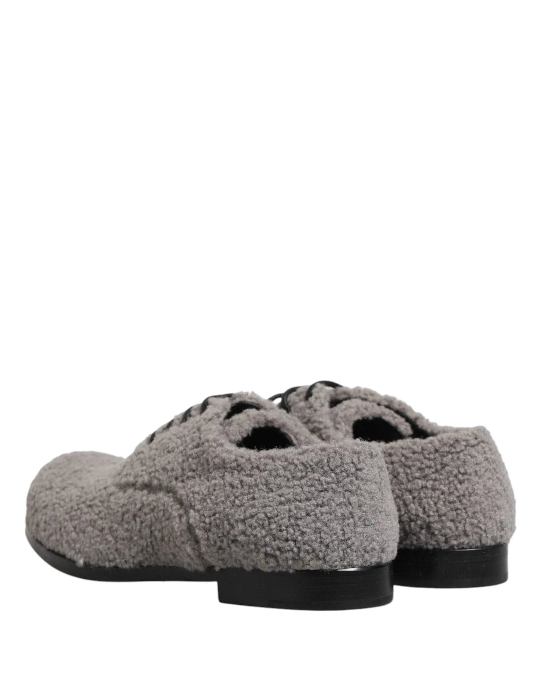 Dolce &amp; Gabbana Sample Sale Dolce &amp; Gabbana Gray Fleece Lace Up Men Derby Dress Shoes - | Designer outlet