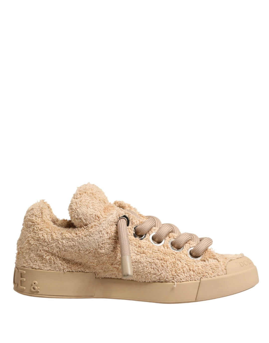 Dolce &amp; Gabbana Sample Sale Dolce &amp; Gabbana Shoes Beige Faux Shearling Low Top Sneakers - | Designer outlet